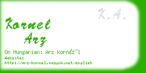 kornel arz business card